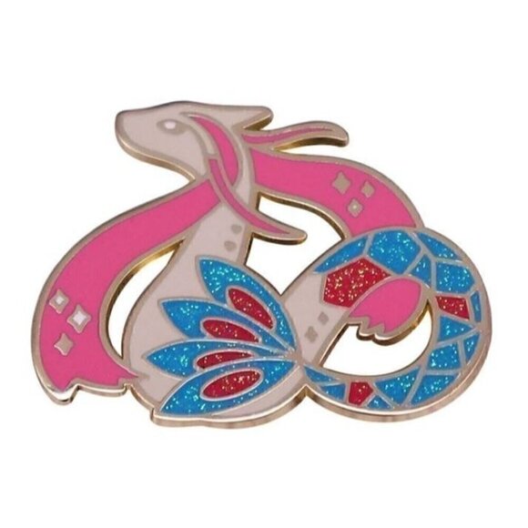 Sparkling Elegance: Pokémon Glitter Milotic Enamel Pin - Stunning Collectible - Picture 3 of 6